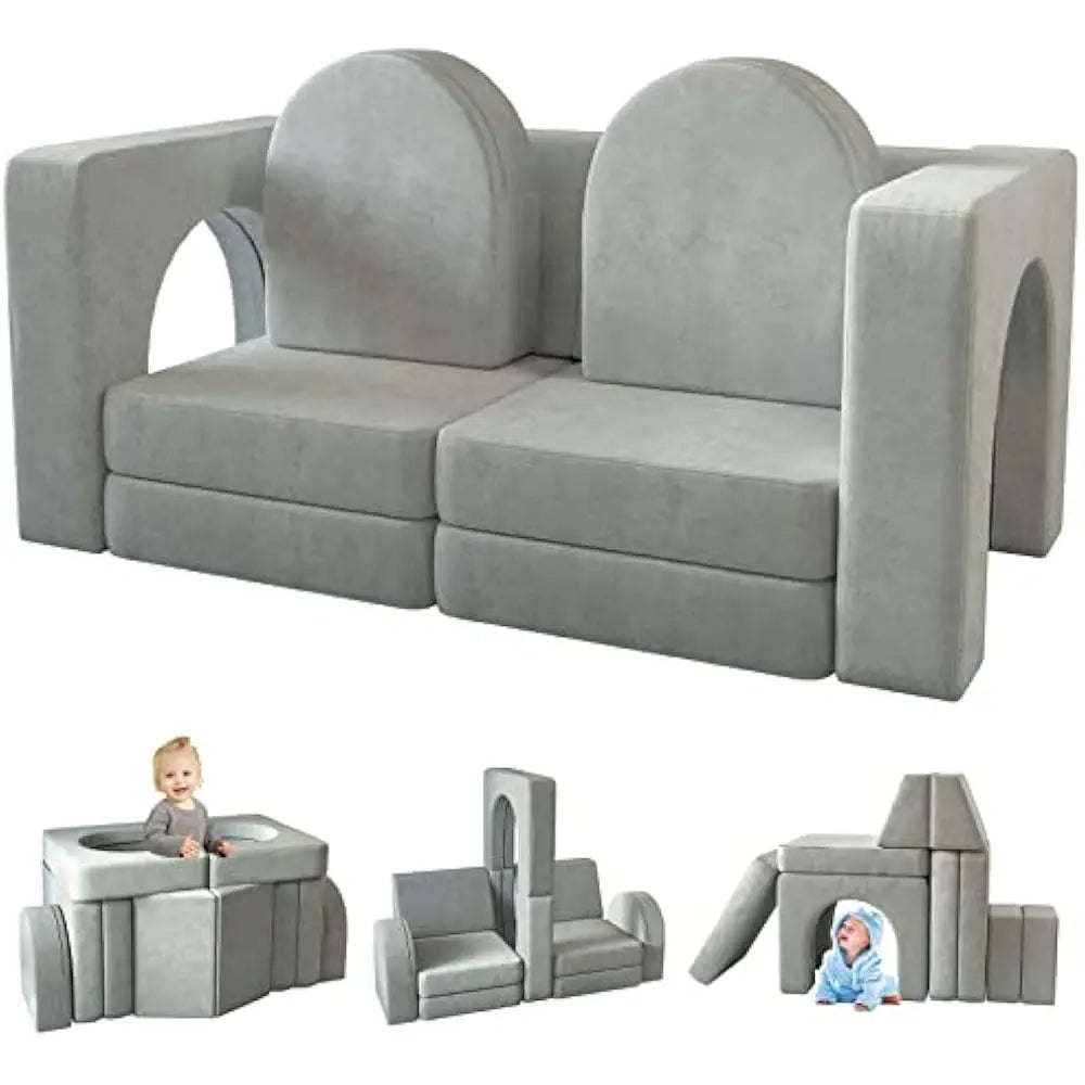 Modulares 10-in-1 Kindersofa – Spiel- und Schlafsofa für Jungen & Mädchen