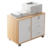 Mobiler Aktenschrank mit Rollen – Holz & Metall, 60x36x58 cm, multifunktional
