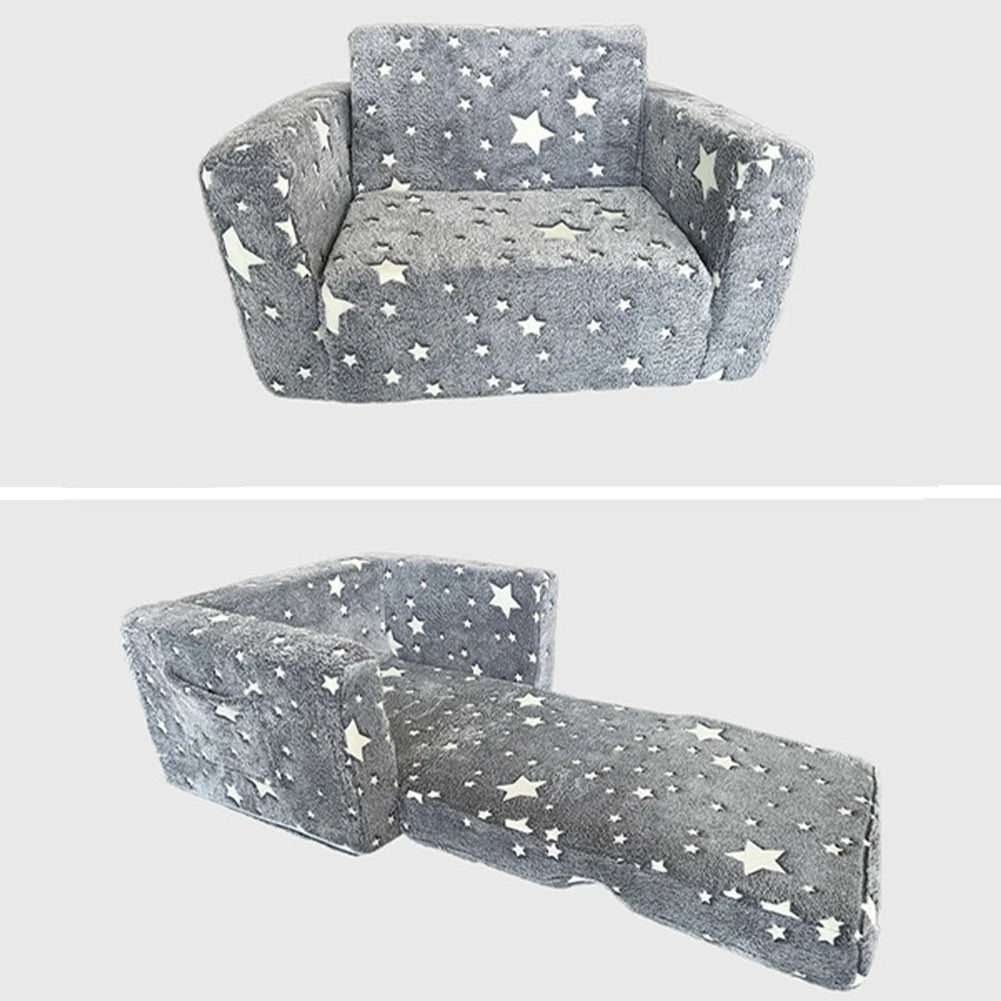 Kinder Sofa – Plüsch Klappsofa mit Rückenlehne für Kleinkinder