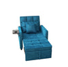 Samt Chaiselounge-Sessel mit USB-Anschluss, 3-in-1 umwandelbarer Sofastuhl mit Kissen